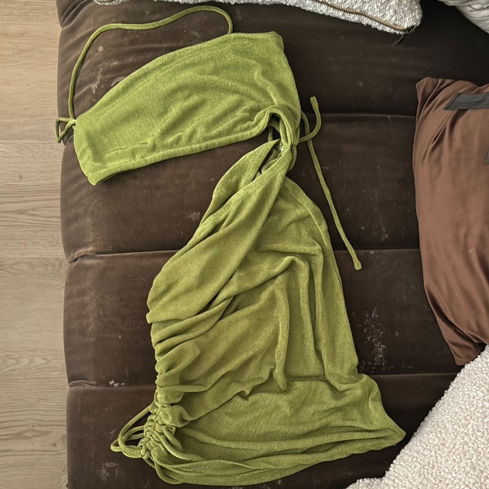 Princess Polly Green Ruched Mini Dress